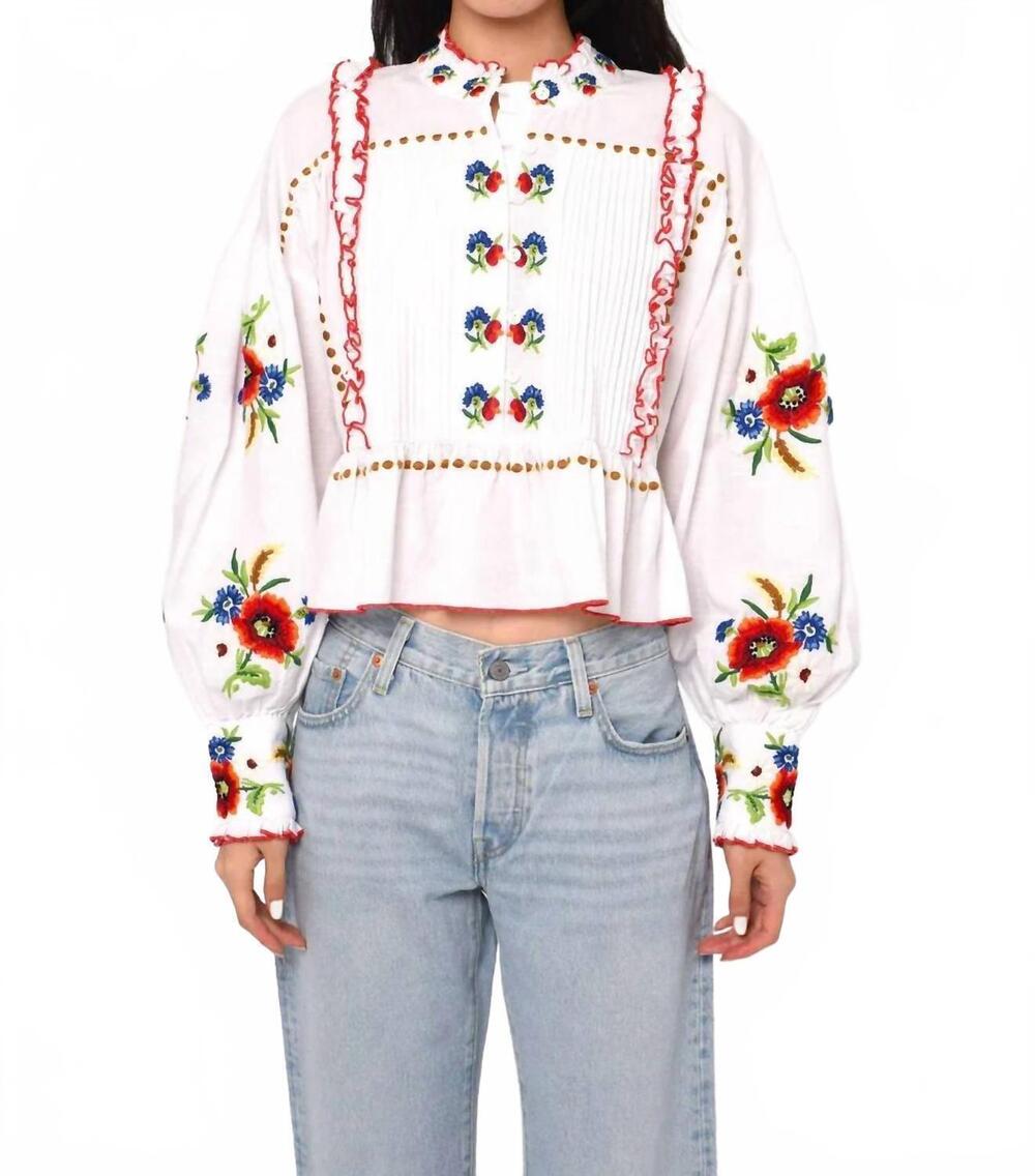 NEW LOVE THE LABEL florinda long sleeve top in white